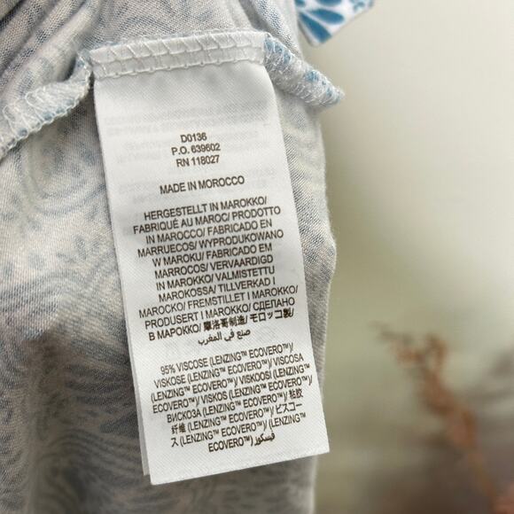 BODEN V-Neck Jersey Dress Dusty Blue Ditsy Prairie Floral Sz 12 Reg {3A16} - Picture 7 of 7